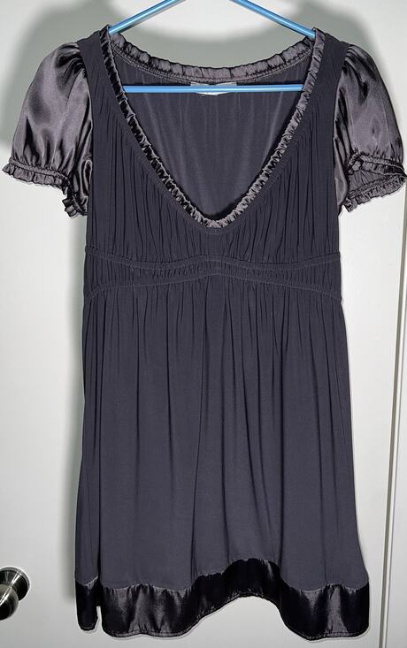 Wishes Wishes Wishes Dresses & Skirts - Wishes Wishes Wishes Charcoal Grey Puff Sleeve Mini Dress Size S - No size Tag-